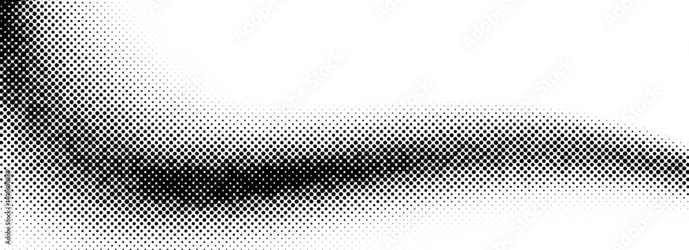 Poster black halftone wave background. abstract grain fluid backdrop texture. dotted curved flowing dot wal