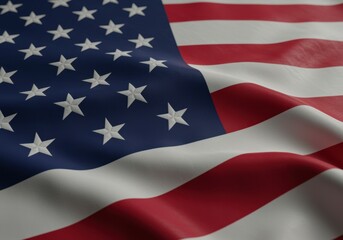 Obraz premium america flag ruffled beautifully waving macro closeup shot