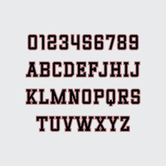 Sports Jersey Numbers Clipart Vector Set With Illustration.