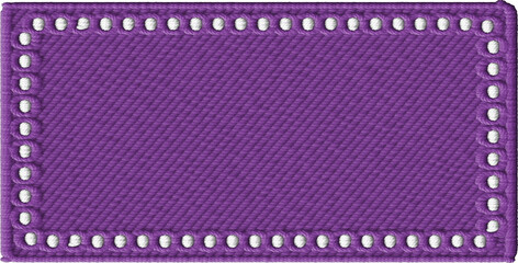 Rectangle Fabric Label with White Stitches