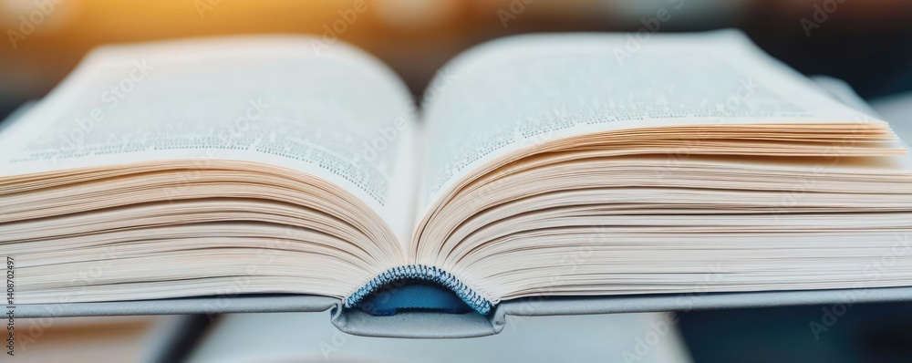 Poster books floating in the air in a literature and reading concept. a close-up of an open book highlighti