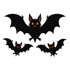 Fototapeta premium Halloween three bat isolated on white background