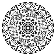 Vector round ethnic element, circular ornaments, decorative design templates, isolated on white background