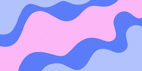 Minimalist abstract background of pastel pink and blue waves