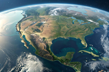 Fototapeta premium North America from Space - United States, Canada, Mexico