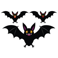 Halloween  three bat isolated  on white background