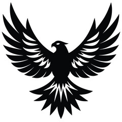 Obraz premium Silhouette Phoenix With Open Wings On Transparent Background Design