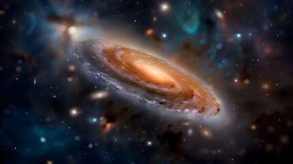 Luminous spiral galaxy in the cosmic expanse