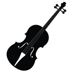 Obraz premium Cello Silhouette on Transparent Stringed Musical Instrument Design Element Isolated