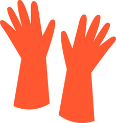 Cleaning Tools Element 2 Orange protective gloves illustration