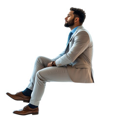 Sitting pose of people transparent background