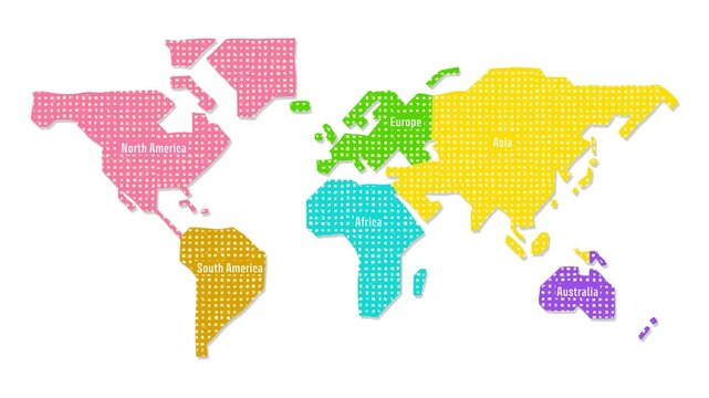 Hand drawn world map on white background