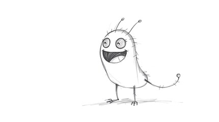 Happy Cartoon Monster Smiling Cheerfully..........
