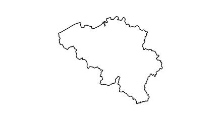 Fototapeta premium Outlined Map of a European Country