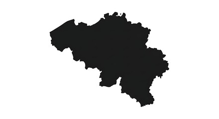 Obraz premium Silhouette Map Depicting Land Shape Isolated on White Background