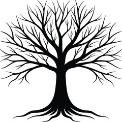 Obraz premium Silhouette Tree on a Transparent Background