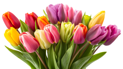 A vibrant bouquet of multi flowers isolated on white