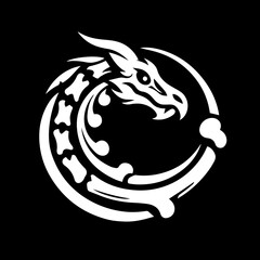 Dragon Bone Shaped Tatto Vector Logo