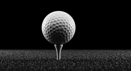 Golf Ball on Tee: Dramatic Monochrome Photography