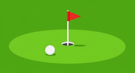 Golf Putting Green: Simple Minimalist Illustration