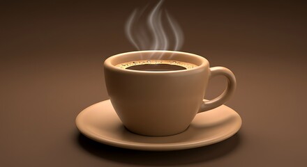 Warm Coffee Cup: Steaming Brew in Minimalist Setting