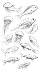 Fototapeta premium Aquatic Sketches