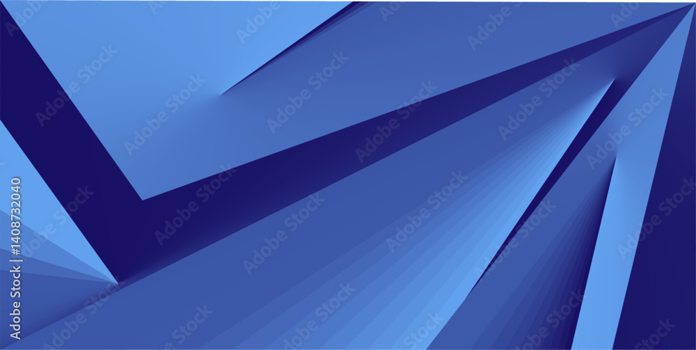 Poster the composition of parallelograms and triangles with shades of blue is a dynamic but cool artistic c