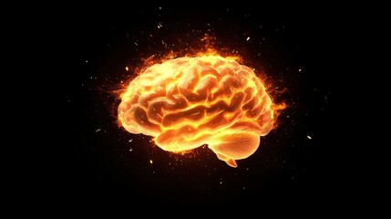 Abstract glowing brain with golden light radiating outward, symbolizing financial intelligence, wealth consciousness, and prosperity mindset.