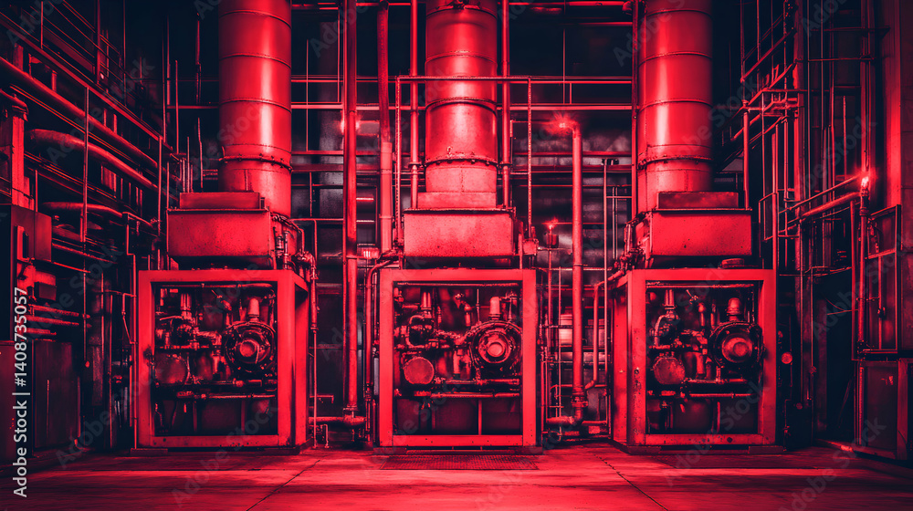 Poster mysterious red bottles in dark setting