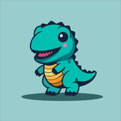 Cute Cartoon T-Rex Vector Illustration