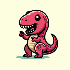 Cute Cartoon T-Rex Vector Illustration