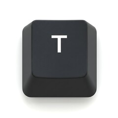 Fototapeta premium High-Resolution 3D Render of a Single Black Keyboard Key: Letter T