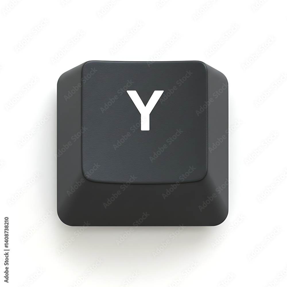 Poster high-resolution image of a single black keyboard key: letter y