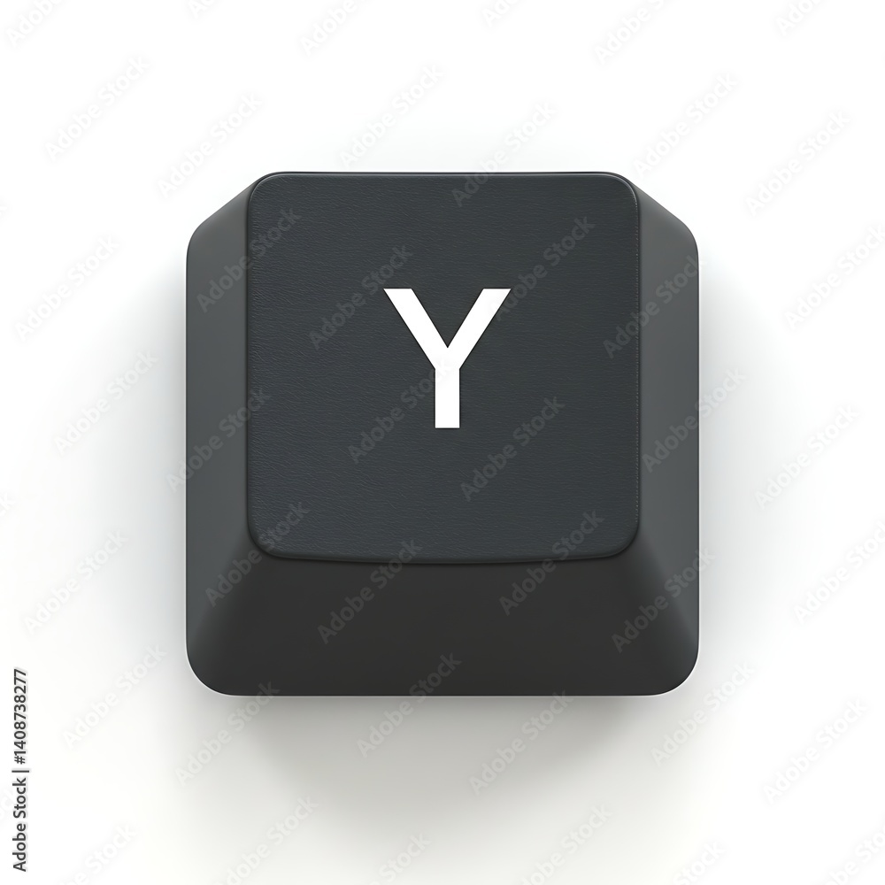 Poster isolated black computer keyboard key: letter y