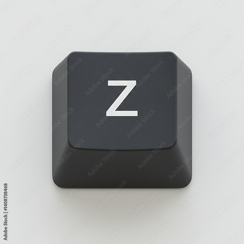 Poster close-up view of a single black keyboard key: letter z