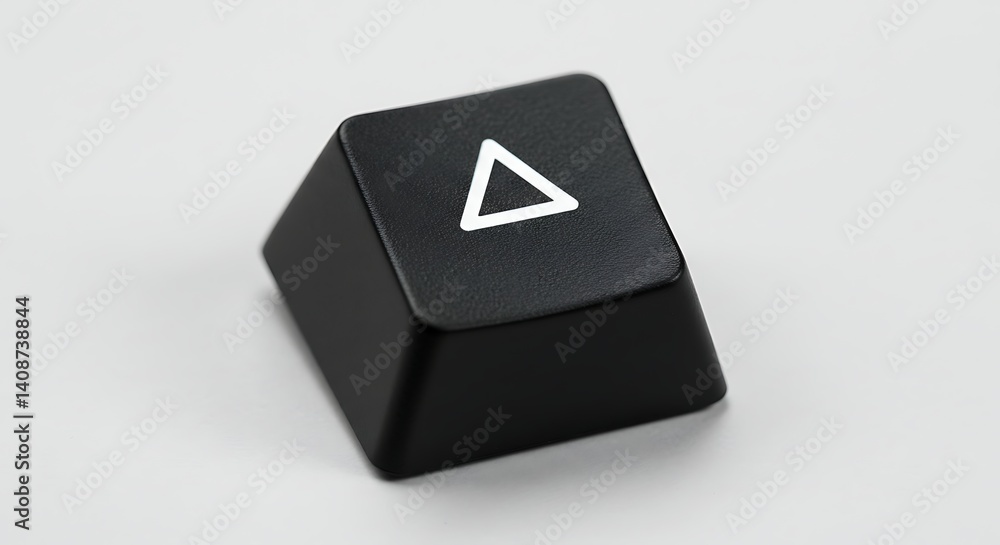 Aufkleber black mechanical keyboard keycap with warning triangle