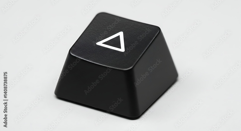 Aufkleber single black keyboard key with warning triangle symbol