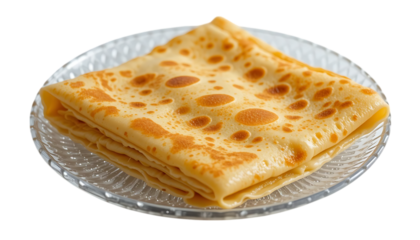 Folded crepes on transparent background thin pancakes for breakfast PNG Image