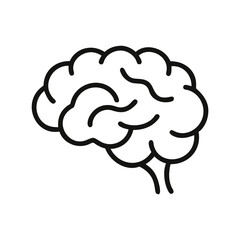 line art vector icon of a brain
