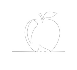 Beautiful fresh ripe apple isolated on white background. Editable vector illustration, fruit logo,