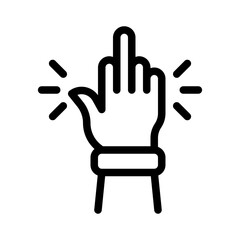 middle finger line icon