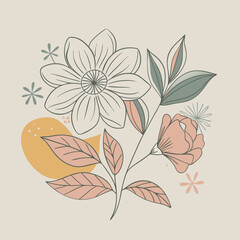 Vector illustration: samples of floral design elements