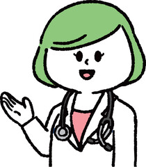 説明をしている女性医師