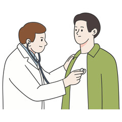 Fototapeta premium Doctor checking patient with stethoscope