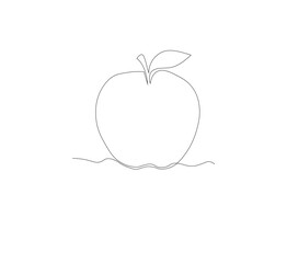 Beautiful fresh ripe apple isolated on white background. Editable vector illustration, fruit logo,