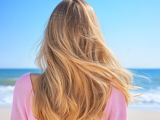 Blonde Woman Beach View