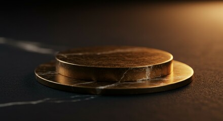 Elegant Golden Marble Display Stand