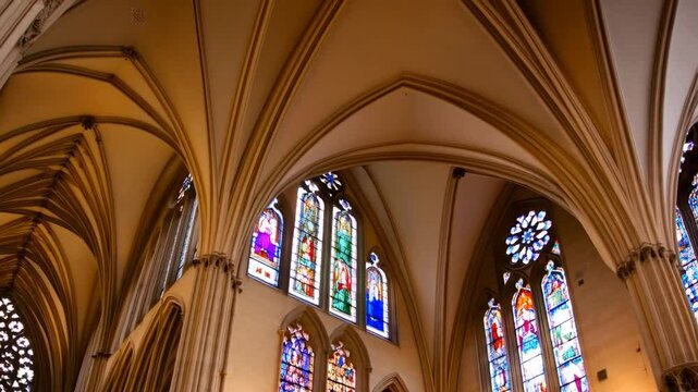 View of the inside of truro cathedral in cornwall
