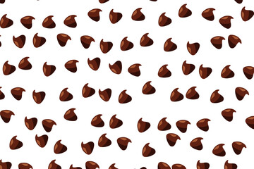 Seamless chocolate chips vector design isolated on white background.