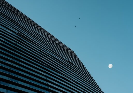 low angle view of building against clear sky